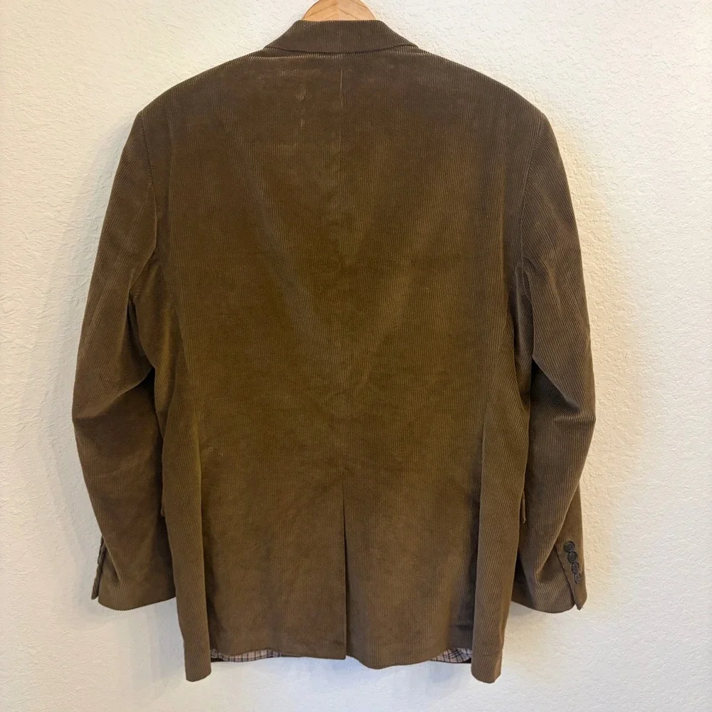 Saddlebred Mens Brown Corduroy Blazer 40R Sports Coat Jacket Cotton Academia
